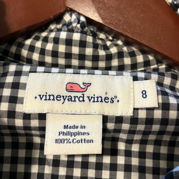 Vineyard Vines Women’s Button Down Shirt with Gingham Ruffle Size 8 Medium - Picture 10 of 10